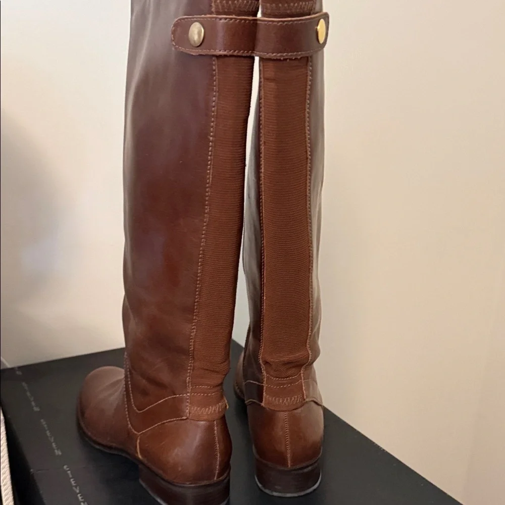 Steve Madden Sady Cognac Leather Knee High Boots Size 8 Medium